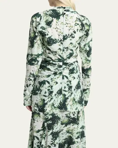 Proenza Schouler Adela Printed V-Neck Top | Thumbnail 3 Proenza Schouler Adela Printed V-Neck Top | Thumbnail 3