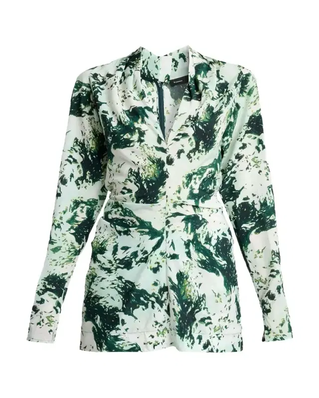 Proenza Schouler Adela Printed V-Neck Top