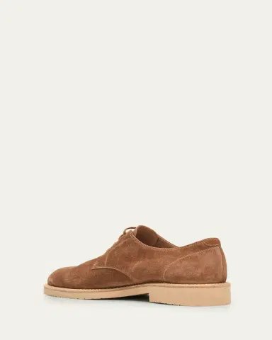 Brunello Cucinelli Men's Suede Tonal-Sole Derby Shoes | Thumbnail 2 Brunello Cucinelli Men's Suede Tonal-Sole Derby Shoes | Thumbnail 2