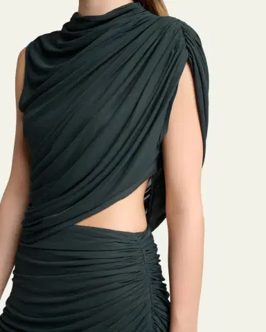 Proenza Schouler Irma Draped Gauzy Jersey Dress | Thumbnail 5