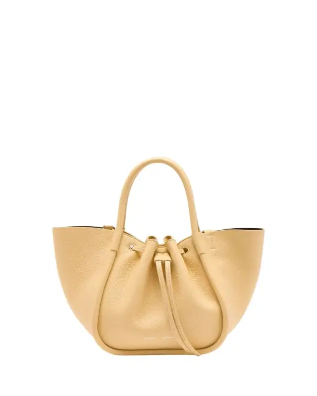 Small Ruched Leather Tote Bag