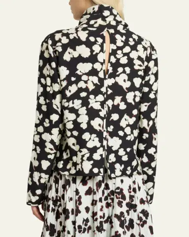 Proenza Schouler White Label Ansel Floral Twill Top | Thumbnail 3 Proenza Schouler White Label Ansel Floral Twill Top | Thumbnail 3