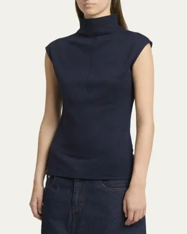 Proenza Schouler White Label Zane Sleeveless Brushed Rib Turtleneck | Thumbnail 4