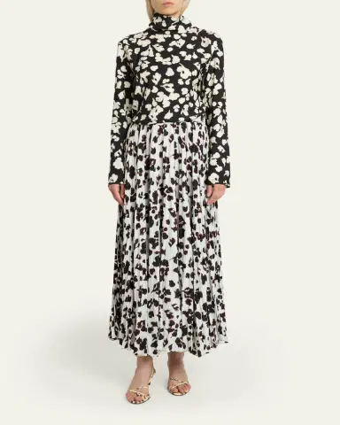 Proenza Schouler White Label Runa Pleated Floral Skirt | Thumbnail 2 Proenza Schouler White Label Runa Pleated Floral Skirt | Thumbnail 2