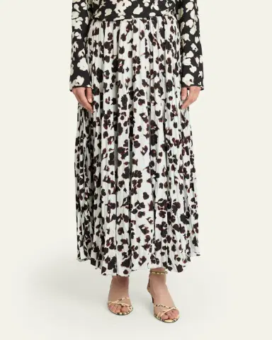 Proenza Schouler White Label Runa Pleated Floral Skirt | Thumbnail 4 Proenza Schouler White Label Runa Pleated Floral Skirt | Thumbnail 4