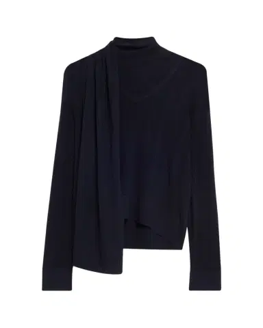 MARIA MCMANUS Drop Needle Knit Scarf Sweater | Thumbnail 1 MARIA MCMANUS Drop Needle Knit Scarf Sweater | Thumbnail 1