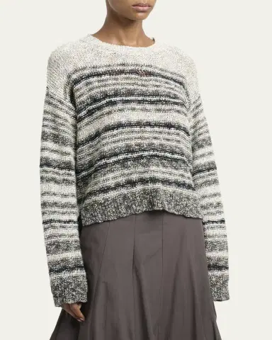Proenza Schouler White Label Ivara Textured Linen Knit Crewneck Sweater | Thumbnail 4