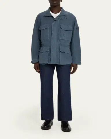 Stone Island Men's Ghost Linen-Blend Field Jacket | Thumbnail 2 Stone Island Men's Ghost Linen-Blend Field Jacket | Thumbnail 2