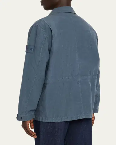 Stone Island Men's Ghost Linen-Blend Field Jacket | Thumbnail 3 Stone Island Men's Ghost Linen-Blend Field Jacket | Thumbnail 3