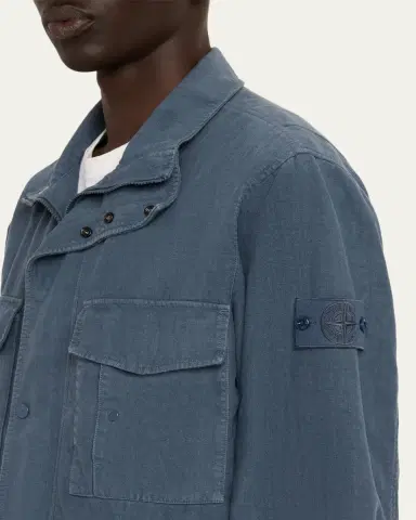 Stone Island Men's Ghost Linen-Blend Field Jacket | Thumbnail 5 Stone Island Men's Ghost Linen-Blend Field Jacket | Thumbnail 5