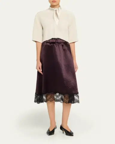 MARIA MCMANUS Short-Sleeve Tie-Neck Button-Down Shirt | Thumbnail 2