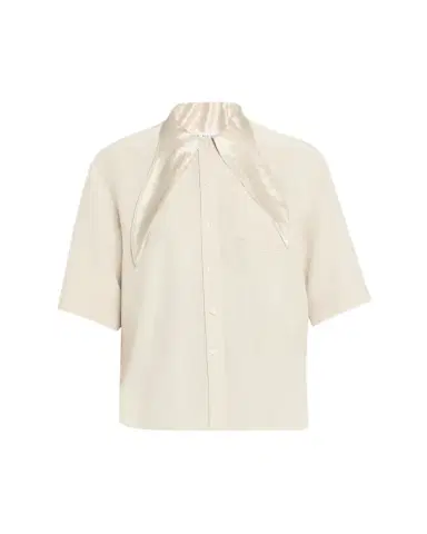 MARIA MCMANUS Short-Sleeve Tie-Neck Button-Down Shirt | Thumbnail 1