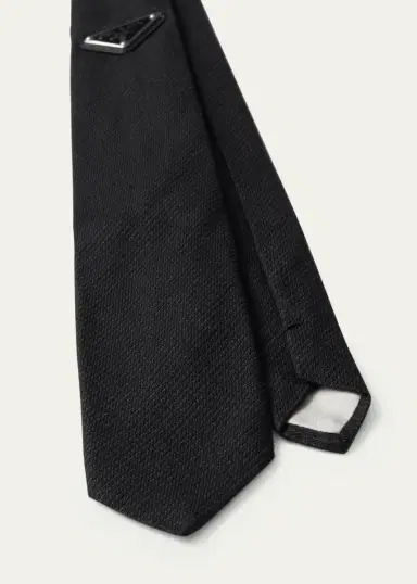 Prada Men's Needlepoint Silk Tie | Thumbnail 2