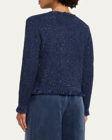 Kobi Halperin Kailey Fringe-Trim Sequin Knit Sweater | Thumbnail 3