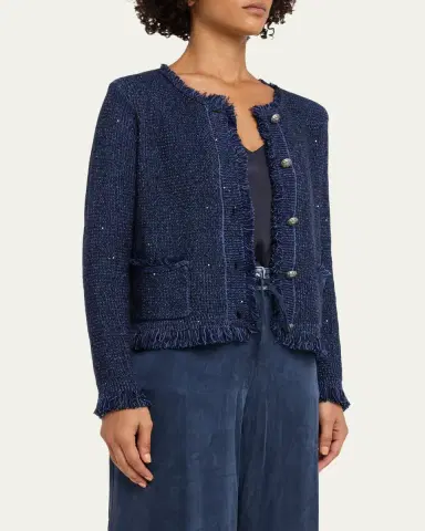 Kobi Halperin Kailey Fringe-Trim Sequin Knit Sweater | Thumbnail 4