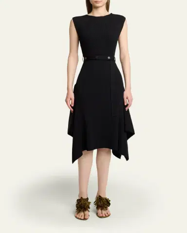 Proenza Schouler Artemis Sleeveless Rib Knit Belted Midi Dress | Thumbnail 2