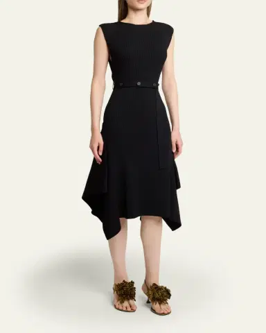 Proenza Schouler Artemis Sleeveless Rib Knit Belted Midi Dress | Thumbnail 4