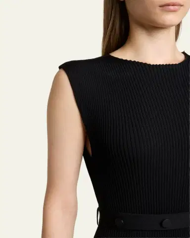 Proenza Schouler Artemis Sleeveless Rib Knit Belted Midi Dress | Thumbnail 5