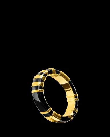 Verdura 18K Yellow Gold Black Palermo Bangle | Thumbnail 2