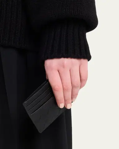 Bottega Veneta Men's Intrecciato Leather Card Holder | Thumbnail 2