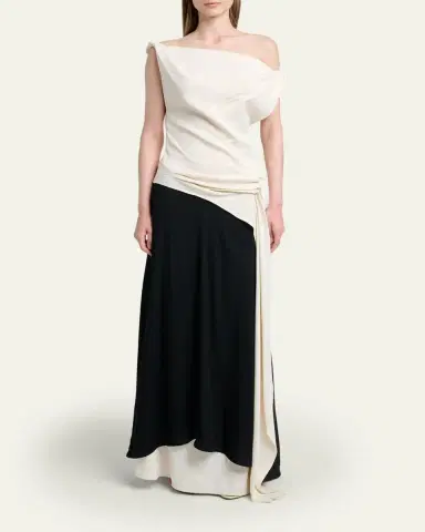 Proenza Schouler Daliah Two-Tone Draped Dress | Thumbnail 2 Proenza Schouler Daliah Two-Tone Draped Dress | Thumbnail 2