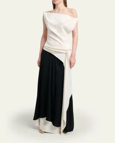 Proenza Schouler Daliah Two-Tone Draped Dress | Thumbnail 4 Proenza Schouler Daliah Two-Tone Draped Dress | Thumbnail 4