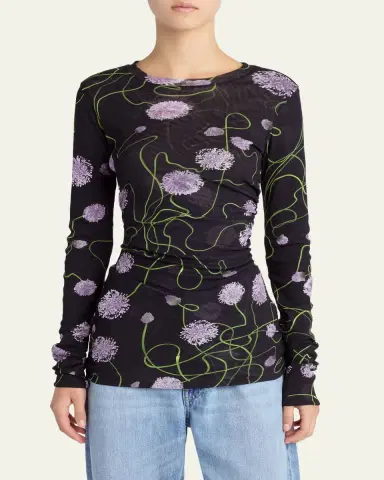 Stella McCartney Twisted Allium Layered Mesh Long-Sleeve Top | Thumbnail 4 Stella McCartney Twisted Allium Layered Mesh Long-Sleeve Top | Thumbnail 4