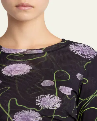 Stella McCartney Twisted Allium Layered Mesh Long-Sleeve Top | Thumbnail 5 Stella McCartney Twisted Allium Layered Mesh Long-Sleeve Top | Thumbnail 5