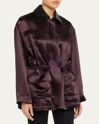 Maria McManus Drawstring Satin Parka Jacket | Thumbnail 4 Maria McManus Drawstring Satin Parka Jacket | Thumbnail 4