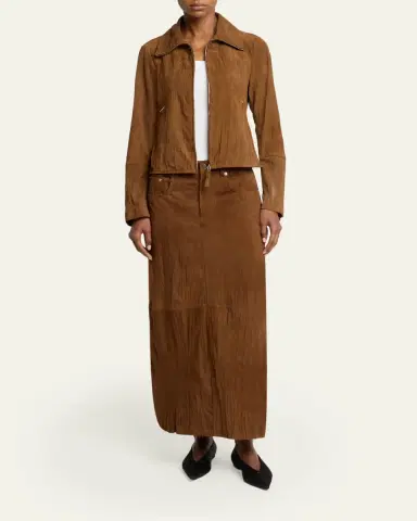 Proenza Schouler White Label Nayah Textured Suede Maxi Skirt | Thumbnail 2 Proenza Schouler White Label Nayah Textured Suede Maxi Skirt | Thumbnail 2