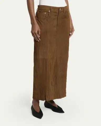 Proenza Schouler White Label Nayah Textured Suede Maxi Skirt | Thumbnail 4 Proenza Schouler White Label Nayah Textured Suede Maxi Skirt | Thumbnail 4