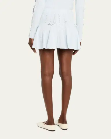 LoveShackFancy Meryl Rib Pointelle Mini Skirt | Thumbnail 3 LoveShackFancy Meryl Rib Pointelle Mini Skirt | Thumbnail 3