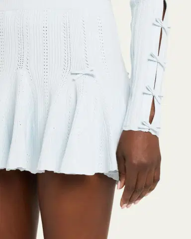 LoveShackFancy Meryl Rib Pointelle Mini Skirt | Thumbnail 5 LoveShackFancy Meryl Rib Pointelle Mini Skirt | Thumbnail 5