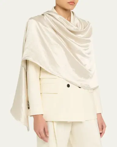 Maria McManus Draped Satin Cloak Double-Breasted Blazer | Thumbnail 4 Maria McManus Draped Satin Cloak Double-Breasted Blazer | Thumbnail 4