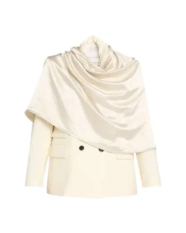 Maria McManus Draped Satin Cloak Double-Breasted Blazer | Thumbnail 1 Maria McManus Draped Satin Cloak Double-Breasted Blazer | Thumbnail 1