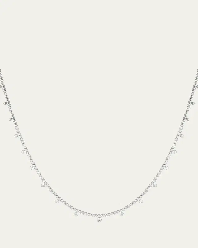 Paul Morelli 18K White Gold Partial Diamond Pinpoint Necklace