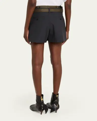 sacai Nylon Twill Double-Waistband Suiting Shorts | Thumbnail 3