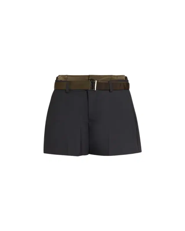 Nylon Twill Double-Waistband Suiting Shorts