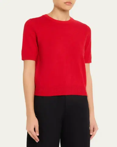 MARIA MCMANUS Cashmere-Cotton Knit Crewneck T-Shirt | Thumbnail 4 MARIA MCMANUS Cashmere-Cotton Knit Crewneck T-Shirt | Thumbnail 4