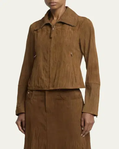 Proenza Schouler White Label Tarin Textured Suede Jacket | Thumbnail 4 Proenza Schouler White Label Tarin Textured Suede Jacket | Thumbnail 4