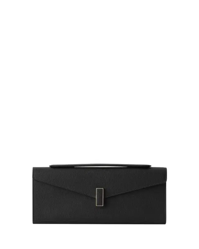Valextra Iside Turn-Lock Leather Clutch Bag