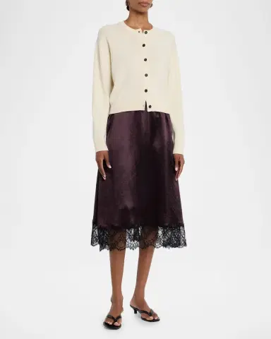 MARIA MCMANUS Lace-Trim Satin Midi Skirt | Thumbnail 6 MARIA MCMANUS Lace-Trim Satin Midi Skirt | Thumbnail 6