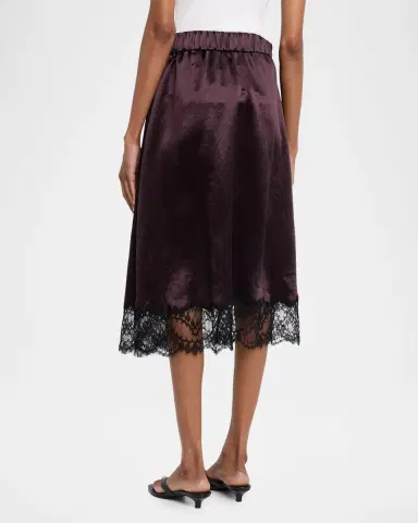 MARIA MCMANUS Lace-Trim Satin Midi Skirt | Thumbnail 7 MARIA MCMANUS Lace-Trim Satin Midi Skirt | Thumbnail 7