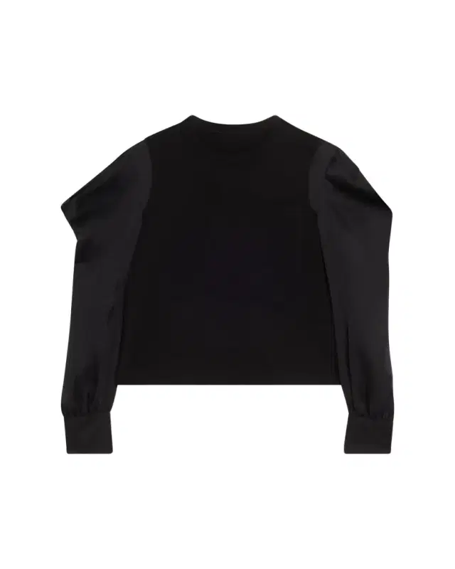 Satin Ruffle Sleeve Cotton Jersey T-Shirt