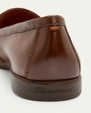 Santoni Men's Malibu Grained Leather Rubber-Sole Loafers | Thumbnail 5 Santoni Men's Malibu Grained Leather Rubber-Sole Loafers | Thumbnail 5