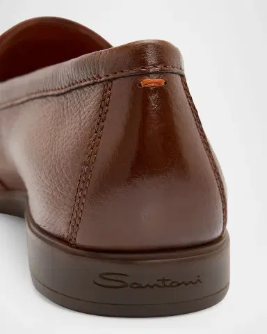 Santoni Men's Malibu Grained Leather Rubber-Sole Loafers | Thumbnail 9 Santoni Men's Malibu Grained Leather Rubber-Sole Loafers | Thumbnail 9