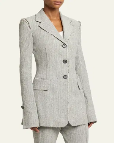Proenza Schouler Lorenza Deconstructed Static Suiting Jacket | Thumbnail 4 Proenza Schouler Lorenza Deconstructed Static Suiting Jacket | Thumbnail 4