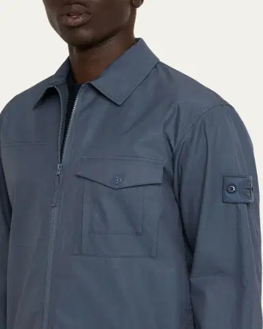 Stone Island Men's Ghost Cotton Zip-Front Shirt Jacket | Thumbnail 5 Stone Island Men's Ghost Cotton Zip-Front Shirt Jacket | Thumbnail 5