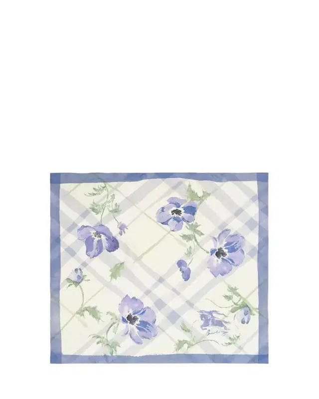 Burberry Watercolor Check Silk Scarf