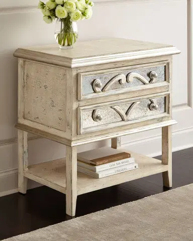 Peninsula Home Collection Lynley Mirrored-Accent Nightstand | Thumbnail 2